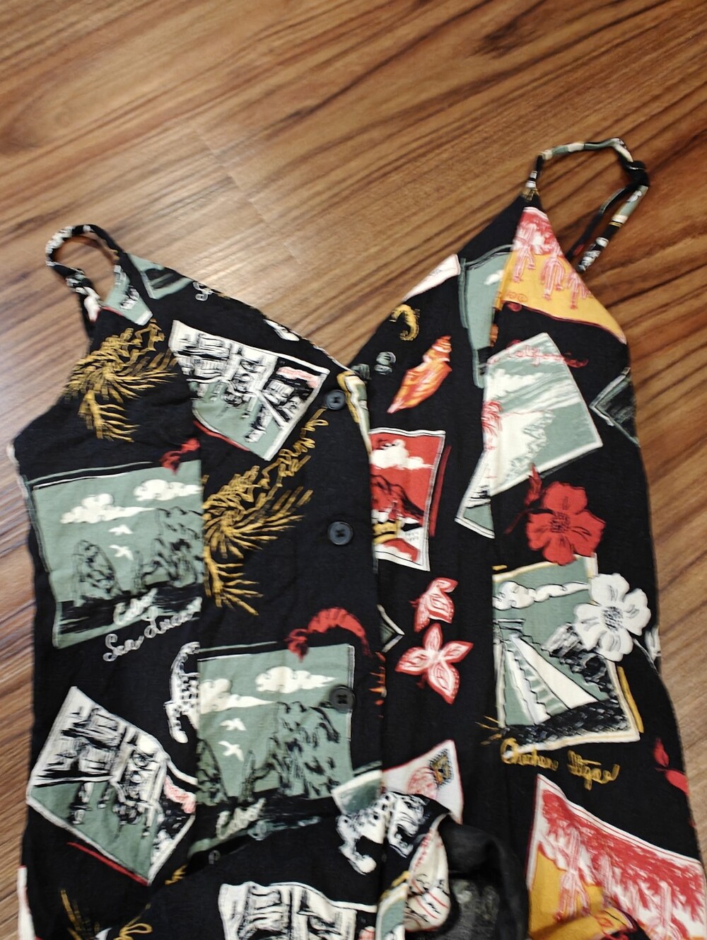 Reformation Brixton Dress Havana Postcard Print Sz 2 - Picture 9 of 15